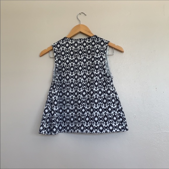 Anthropologie Postmark blue geometric Quilted texture Top XSP - Picture 3 of 6